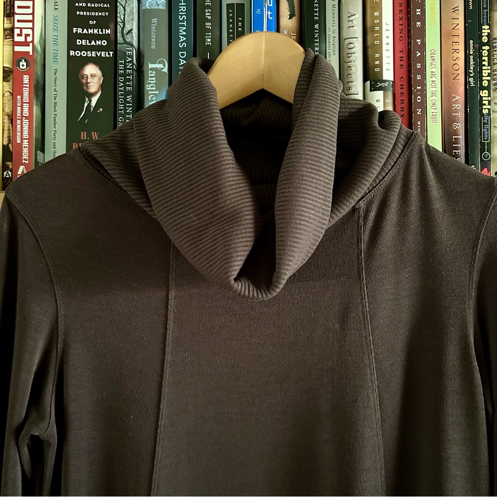 CABi #596 Brown Fireside Cowl Knit Swing Tunic Dress, size M - Picture 2 of 7